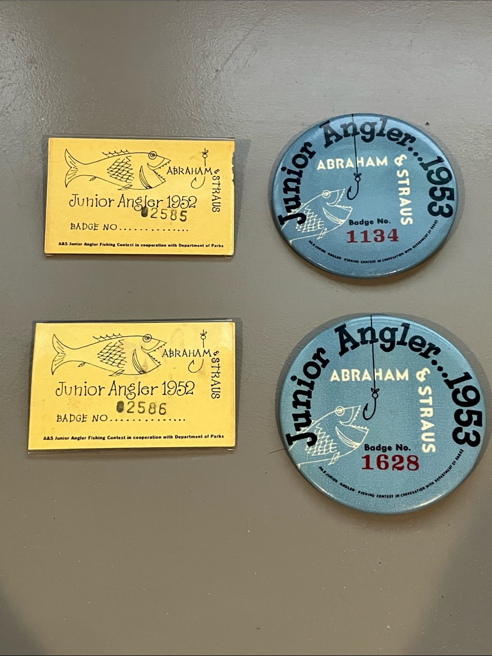 Junior Angler Badge Set in Yellow and Blue